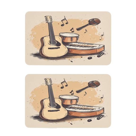 2 Pcs Strong Fridge Magnets Guitar Piano Marimba Drum Refrigerator Magnets Sticker Decor for Whiteboards Locker 4"x2.5"