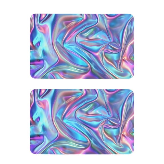 2 Pcs Strong Fridge Magnets Iridescent Liquid Marble Refrigerator Magnets Sticker Decor for Whiteboards Locker 4"x2.5"