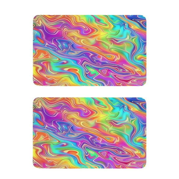 2 Pcs Strong Fridge Magnets Rainbow Tie-dye Refrigerator Magnets Sticker Decor for Whiteboards Locker 4"x2.5"