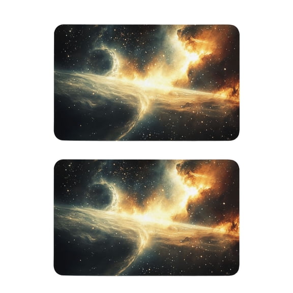 2 Pcs Strong Fridge Magnets Stars Illuminated Gas Clouds Refrigerator Magnets Sticker Decor for Whiteboards Locker 4"x2.5"