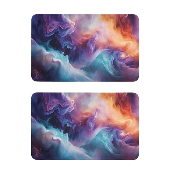 2 Pcs Strong Fridge Magnets Vibrant Colors Swirling Clouds Refrigerator Magnets Sticker Decor for Whiteboards Locker 4"x2.5"