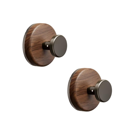 2 Pcs Suction Cup Hook, Walnut Wooden Wall Hook Suction Cup Hooks Punch Free Towel Hooks Hanger Home Storage Holder Hook Removable and Reusable
