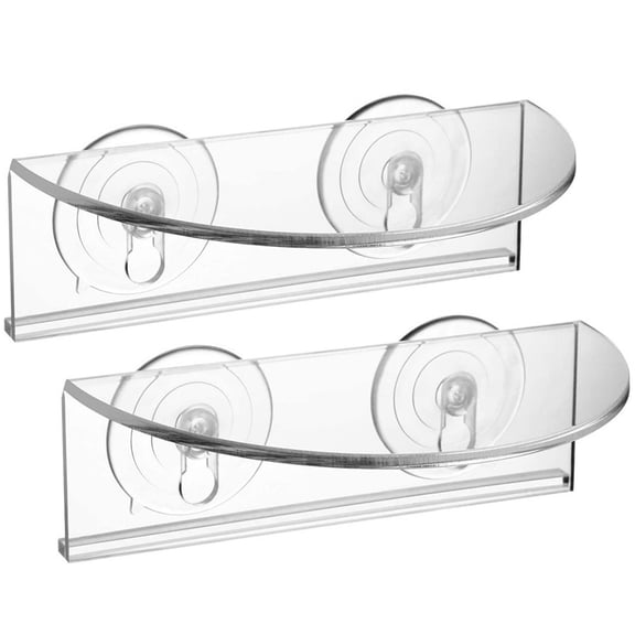 TABLZONE Clear Acrylic Cup Window Shelf 2pcs, Strong Load Bearing Pot Stand Bonsai Rack Organizer