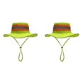 thumbnail image 1 of 2 Pcs Summer Mesh Fishing Cap 23.62 Inch for Outdoor Safety, High Visibility Reflective Neon Bucket Hat, Wide Brim Sun Boonie Hat for Men and Women, Headwear, Light Green, 1 of 4