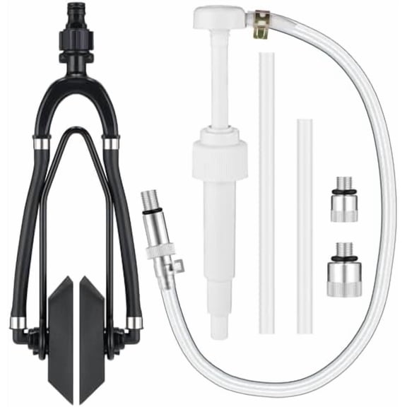 2 Pcs Summer Outboard Motor Flusher and Lower Unit Gear Oil Pump Set Dual Water Feed Boat Engine Motor Flusher Fluid Pump for Quart Bottles Adapters Fit Most Marine Boat Outboard Motors$$Watercraft