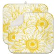 thumbnail image 1 of 2 Pcs Sunflowers Dish Drying Mat - 16 X 18 Inch Floral Absorbent Microfiber Kitchen Counter Mat – Quick-Dry Dish Rack Alternative, Dish Drying Pad for Dishes, Cups, Utensils, Pots & Pans, 1 of 3