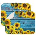 thumbnail image 1 of 2 Pcs Sunflowers Dish Drying Mat - 18 X 24 Inch Floral Absorbent Microfiber Kitchen Counter Mat – Quick-Dry Dish Rack Alternative, Dish Drying Pad for Dishes, Cups, Utensils, Pots & Pans, 1 of 3