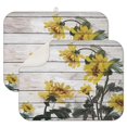 thumbnail image 1 of 2 Pcs Sunflowers Dish Drying Mat - 18 X 24 Inch Floral Absorbent Microfiber Kitchen Counter Mat – Quick-Dry Dish Rack Alternative, Dish Drying Pad for Dishes, Cups, Utensils, Pots & Pans, 1 of 3