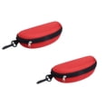 thumbnail image 1 of 2 Pcs Sunglasses Case Large Waterproof Eyeglasses Case Cleaning Cloth Zipper Hard Shell Sunglasses Case and Eyeglasses Case Portable Travel Glasses Case with Plastic Hook, 6.69"x2.36"x3.15", Red, 1 of 4