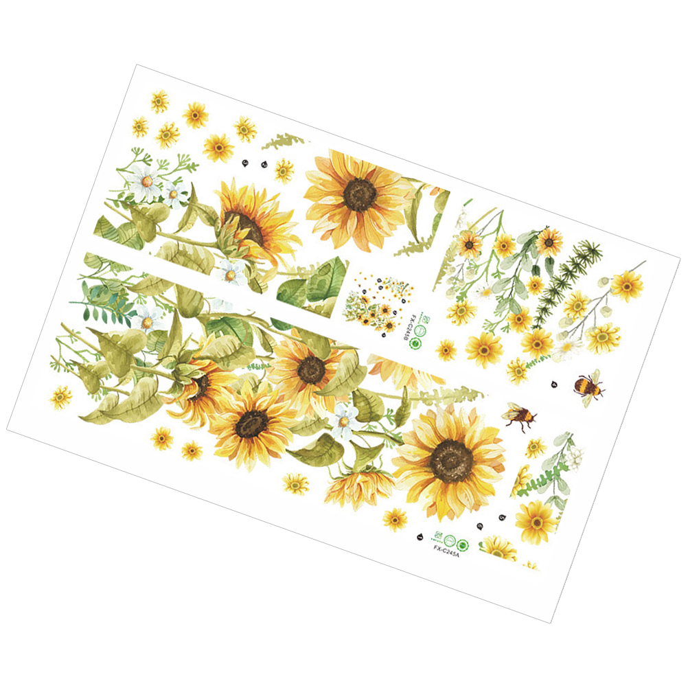 2 Pcs Sunward Wall Sticker PVC Decals Adhesive Stickers Pasting