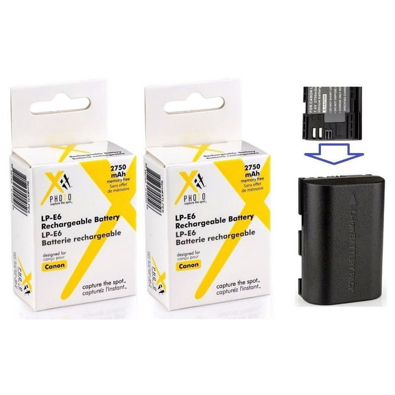 2-Pcs Super Hi Capacity LP-E6 Li-Ion Battery for Canon EOS 7D 60D 60Da 70D