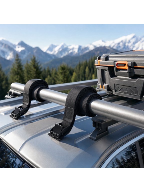 2-Pack Surfboard Roof Rack Straps for Car Luggage Carrier, Adjustable Surfing Roof Racks Tie-Down Straps