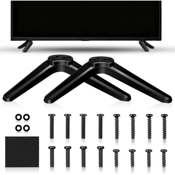 2 Pcs TV Legs Base Stand Compatible, Compatible with Roku TV 32-55 Inch Universal TV Legs Table Stand Mount with Screws Easy Setup