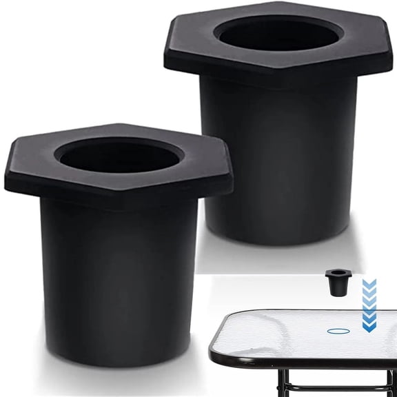 2 Pcs Table Umbrella Hole Ring, NOGIS Outdoor Patio Table Umbrella Hole Insert Plug Silicone Umbrella Replacement Parts for 2-2.5 Inch Patio Table Hole, 1.5" Pool Umbrella Adapter (Black)
