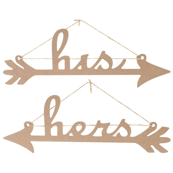 2 Pcs Table Wedding Sign Hanging Decor Chair Decorations Bride