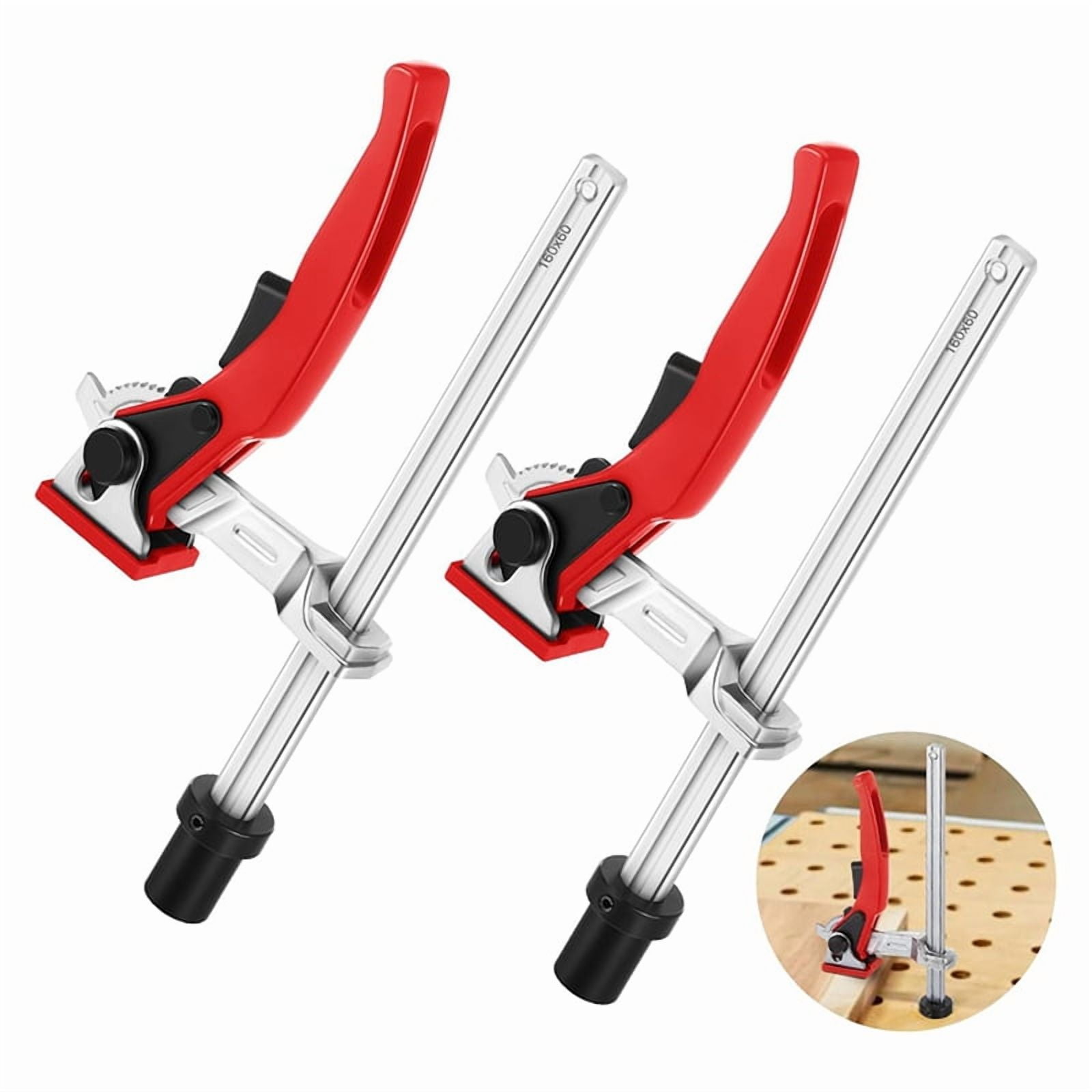 2 Pcs Table Work Bench Grip Clamp 3/4 Inch Dog Hole Clamp Hold Down Clamp Table Clamp for Woodworking Table,1 set * clamps for woodworking