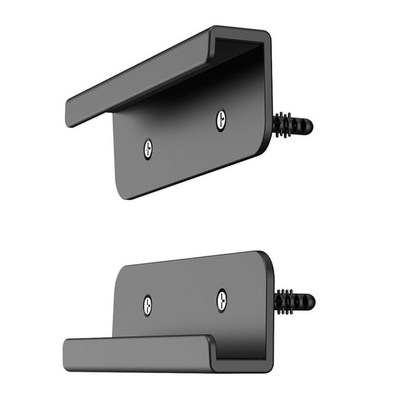 2 Pcs Tablet Wall Mount for ipad Mini/ipad pro/ipad air Wall Mount Tablet Holder for Samsung/Kindle/E-Reader Wall Phone Holder for iPhone Fixed by Adhesive or Screw (Black)