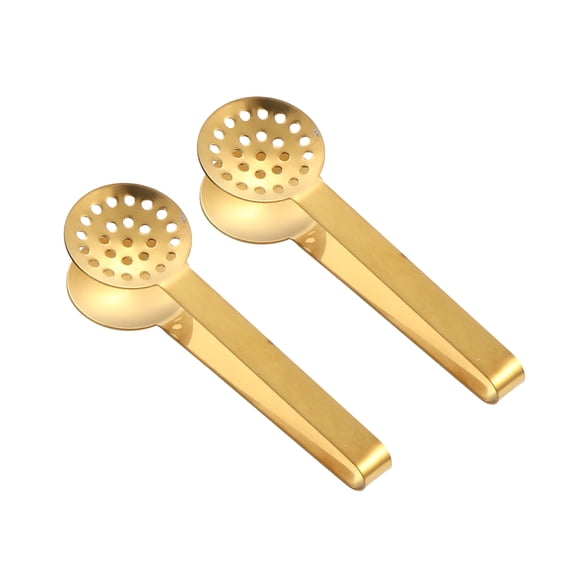 2 Pcs Tea Bag Squeezer Tongs Tea Filter Spoon Clamp Stainless Steel Teabag Strainer Dispenser for Kitchen Bar Tools