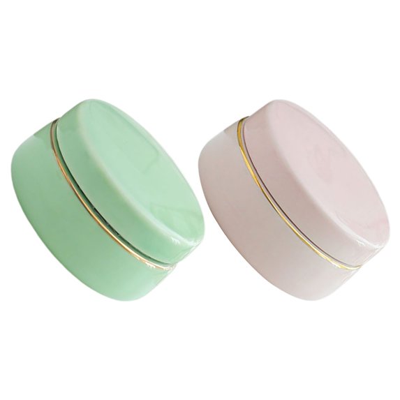 2-Pack Ceramic Storage Containers for Tea, Coffee, Travel, and Face Powder Makeup Holder Set