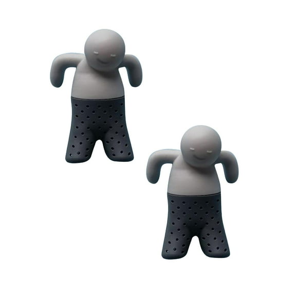 2 Pcs Tea Infuser for Loose Leaf Tea Cute Tea Strainer Ball Extra Fine Mesh Tea Steeper Filter Cute Tea Infuser Set for Loose-Leaf Tea Funny Silicone Tea Strainer Coupl Small Gift, 3.14"x2.36", Gray