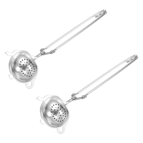 2 Pcs Tea Infuser, Stainless Steel Loose Leaf Tea Infuser Filter, Long Handle Steeper Strainers for Cup and Teapot for Tearoom Office Home, Teapot shaped, Silver