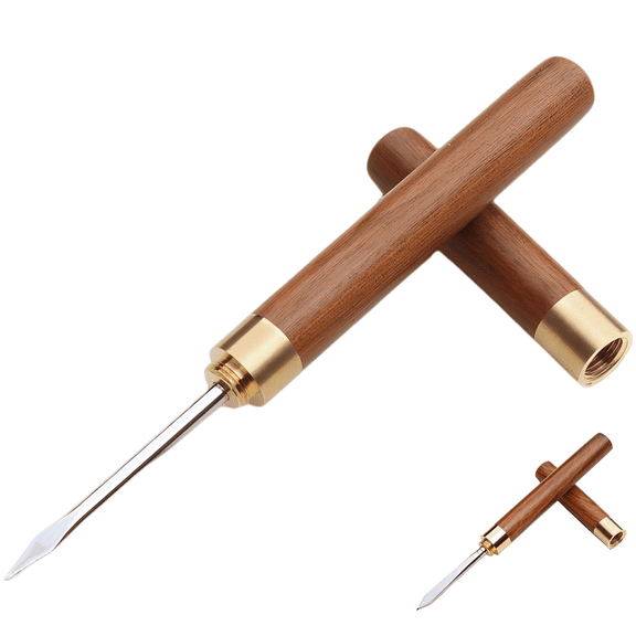 2 Pcs Tea Tool Set, Including Wood Handle Metal Needle and Knife, Small Puerh Pick for Tea Cake Breaking, Ergonomic Design, Portable Teaware Accessories