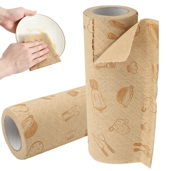 2 Pcs Tear Away Cleaning Cloth Roll,Reusable Washable Dish Cloths Rolls for Kitchen Home Car Dishes,9.6 x 9 in ,Non Scratch Rags