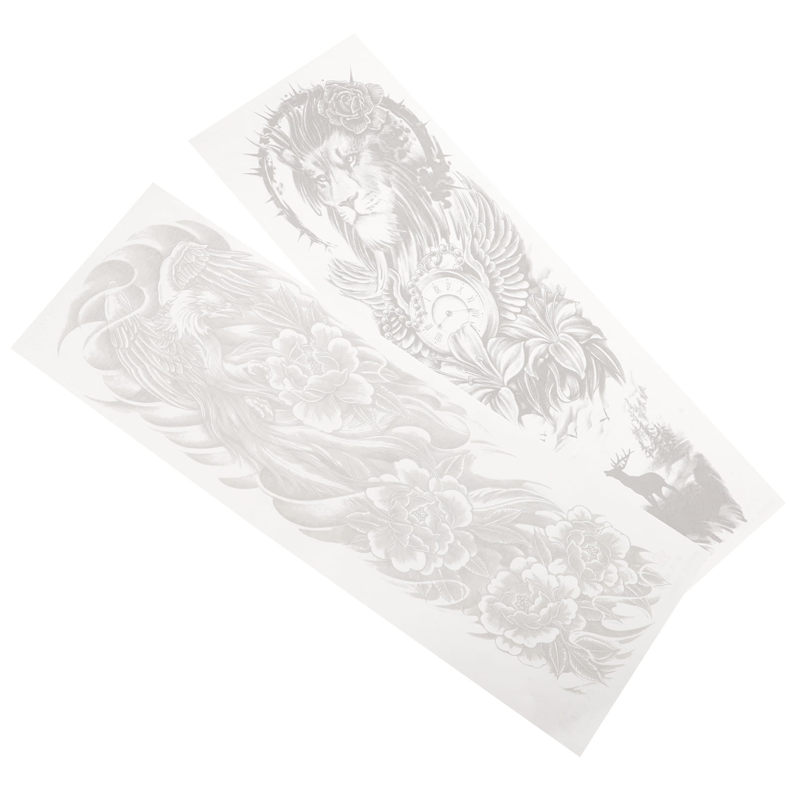 2 Pcs Temp Tattoos for Adults Full Arm Temporary Decor Aldult Women