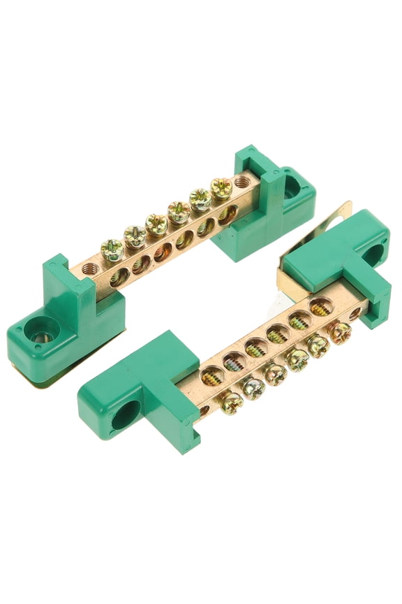 2 Pcs Terminal Block Grounding Rod Ground Bus Bar Ground Bar Kit Copper Ground Bar Copper Bus Bar