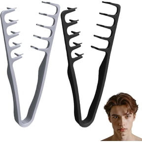 2 Pcs Texture Comb,Hair Styling Volumizing Wide-Tooth Combs Fluffy Pompadour Roots Volume Tool Smooth Hairstyling Bangs Seam Grooming Accessories,for Men Barber Covering Hairdressing Pick Accessory