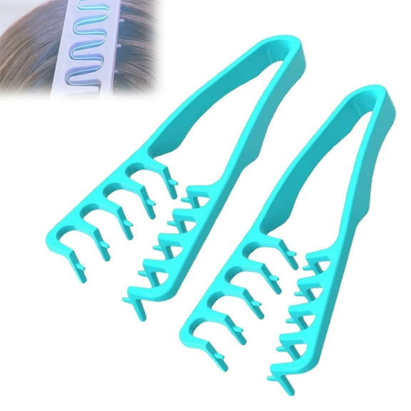 2 Pcs Texture Comb, Voluminous Wide-Toothed Hair Comb, Apparatus Maximum Lift Roots Volume Tool, Barber Wide Fine-Toothed Dual-Purpose Set, ABS Plastic with Textured Grip Tool for Men(blue)