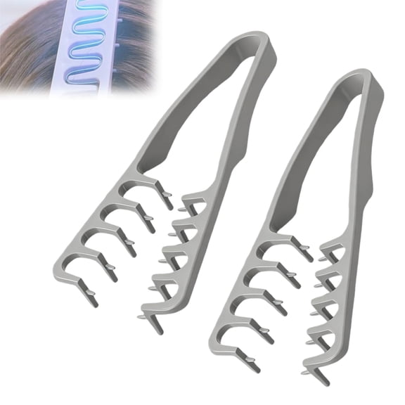 2 Pcs Texture Comb, Voluminous Wide-Toothed Hair Comb, Apparatus Maximum Lift Roots Volume Tool, Barber Wide Fine-Toothed Dual-Purpose Set, ABS Plastic with Textured Grip Tool for Men(gray)