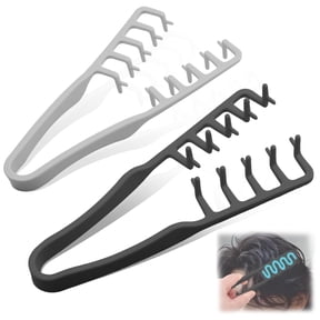 2 Pcs Texture Comb, Voluminous Wide-Toothed Hair Comb, Maximum Root Lift Volume Tool, Barber Wide & Fine-Toothed Dual-Purpose Styling Comb, ABS Plastic with Textured Grip (Black+Gray)