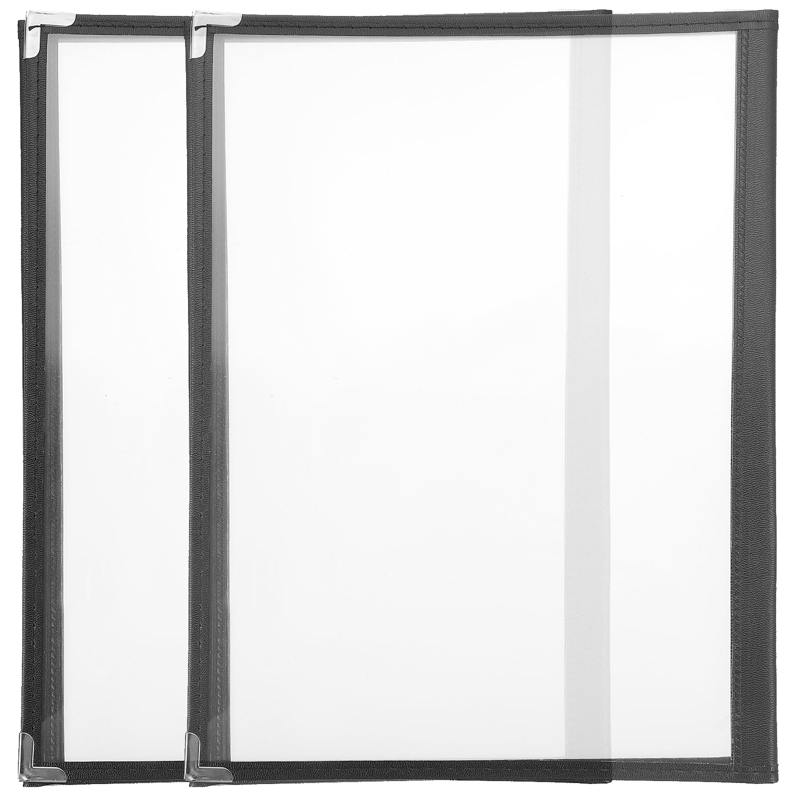 2 Pcs The Menu Binder Clips Clear Binder Menu Cover Binder Recipe Folder Portable Pvc