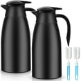 thumbnail image 1 of 2 Pcs Thermal Coffee Carafe Insulated Stainless Steel Coffee Carafe for Hot Liquid Vacuum Thermal Pot Creamer Pitcher Dispenser with Brushes Keeping Hot Water Milk(Black), 1 of 13