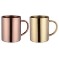 thumbnail image 1 of Raindrops Double Walled Coffee Mugs Simple Design Metal Mug for Cafe Restaurant Camping 2Pcs, 1 of 6