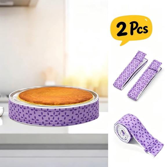 2 Pcs Thick Cotton Bake Even Strips, Super Absorbent Cake Pan Dampening Strips, Essential Baking Accessories for Flat Cakes