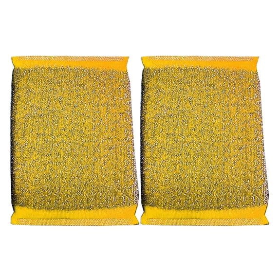 2 Pcs Thickened Scrubbing Dishcloth, Non-Scratch Dishwashing Sponge, Kitchen Absorbent Scrubber, Non Scratch Scrubbing Sponges Dish Pads, Multipurpose Cleaning Tool for Pots Pans (Yellow)