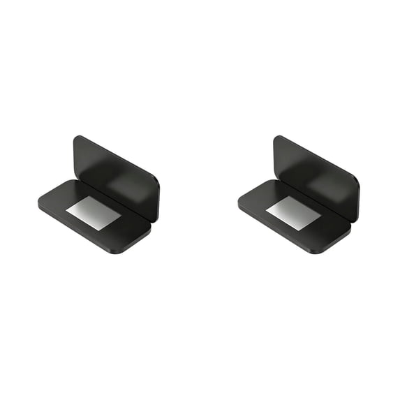 2 Pcs Thin No Drill Cabinet Door Catch - Adhesive Stainless Steel Magnetic Latch for Kitchen, Bathroom, and Closet - Black