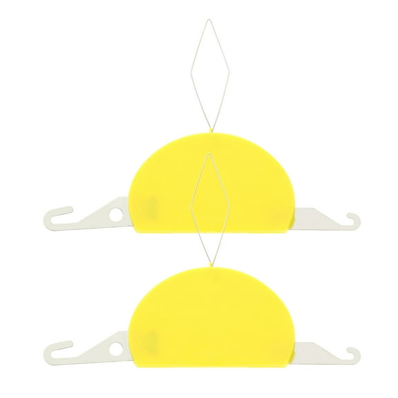 2Pcs Plastic Wire Loop Needle Threaders for Hand Machine Sewing Yellow Portable Lightweight Tool