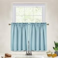 thumbnail image 1 of 2 Pcs Tier Curtain, Rod Pocket Waterproof Waffle Weave Textured Small Curtain, 1 of 9