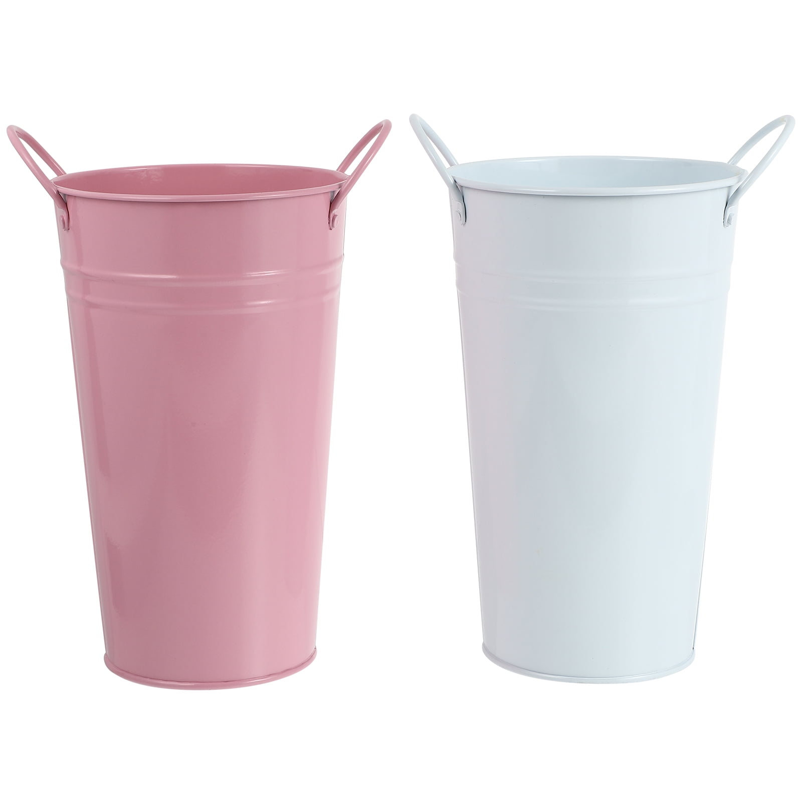 2 Pcs Tin Amphora Flower Bucket Plant Decor Decorative Flower Holder