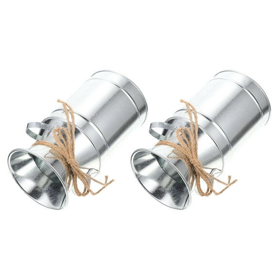 2 Pcs Tin Bucket Vintage Decor Farmhouse Style Vase Rustic Flower Pot Milk Can Flower Pot Metal Flower Bucket