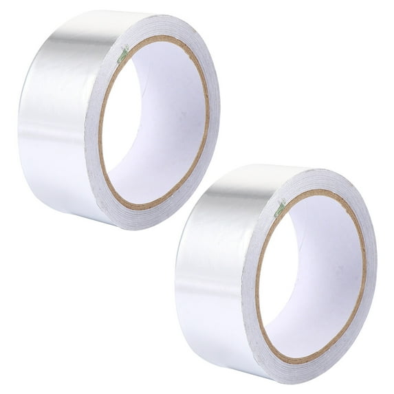 2 Pcs Tin Foil Tape Tubing Heat Dispenser Duct Heavy Duty Aluminum Silver