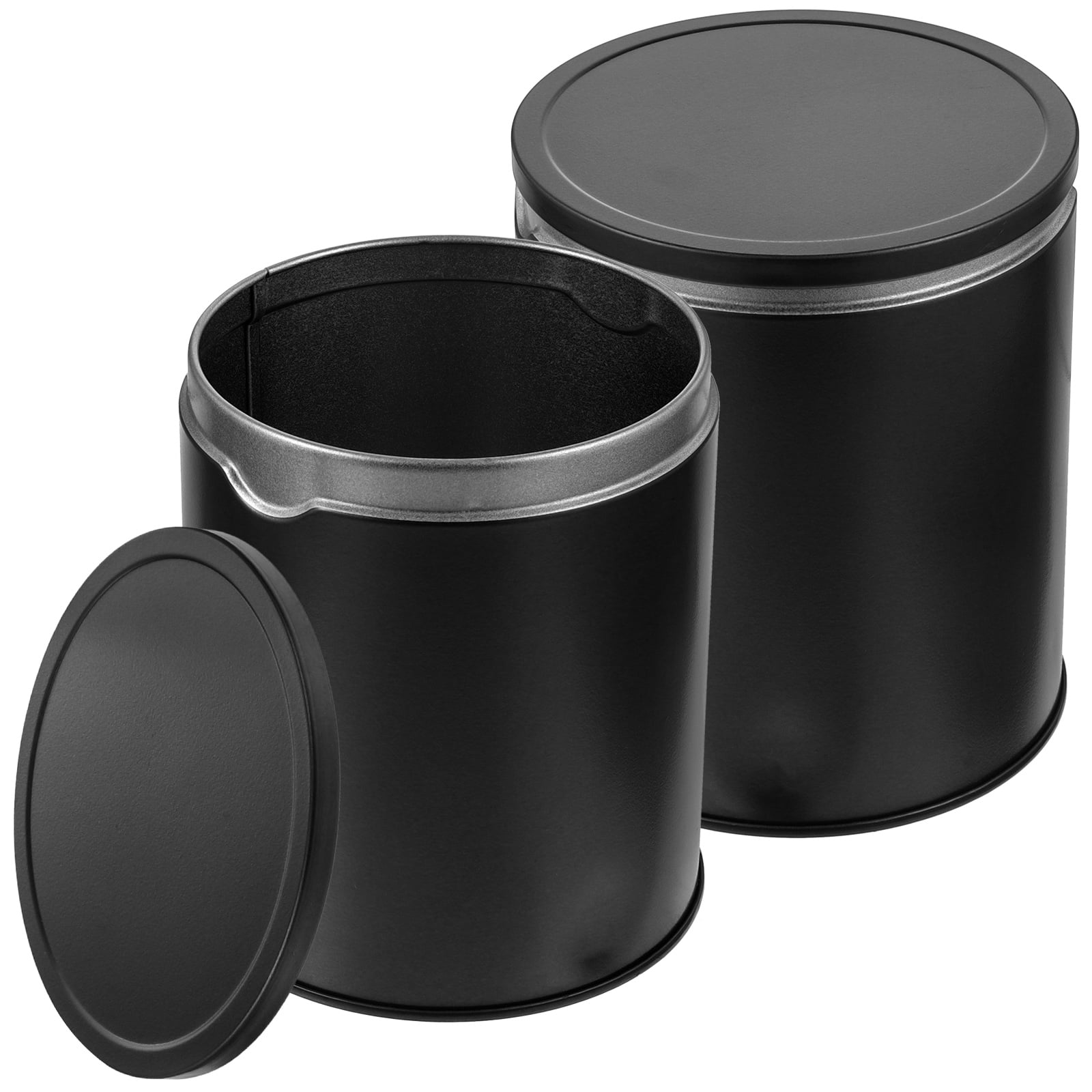 2 Pcs Tinplate Tea Candy Jar Kitchen Canisters Pot Stainless Steel Gift