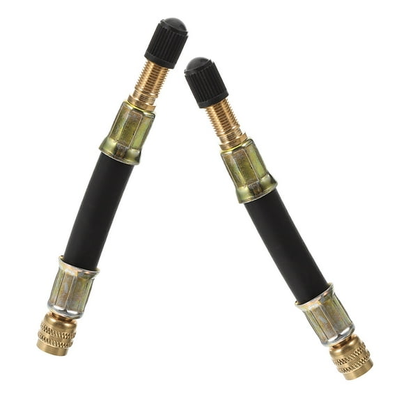 2pcs Versatile Tire Valve Stem Extension Hose for Dual Tires with Extender and Cap