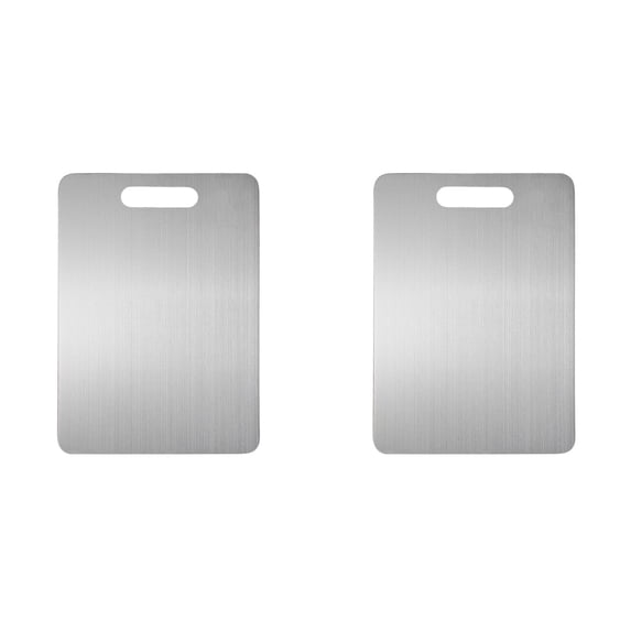 2 Pcs Titanium Cutting Board 11.4 x 7.9 Inch, Food Grade 304 Stainless Steel Cutting Board Set for Meat Fruit and Vegetable, Non Porous Dishwasher Safe Chopping Board, Kitchen Accessories
