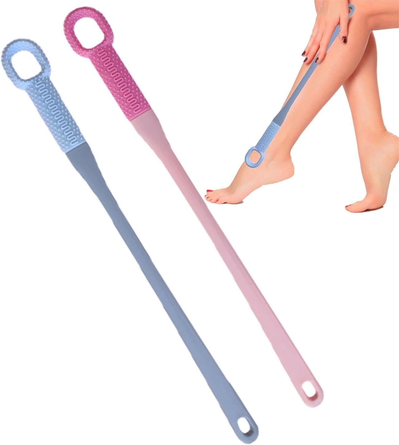 2 Pcs Toe Cleaning Brush,Happon Long Handle Toe Brush,Foot Scrubber for ...