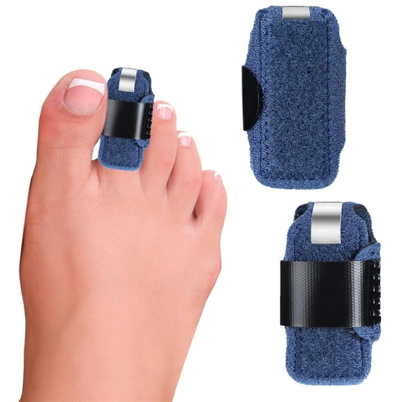 2 Pcs Toe Splint, Broken Toe Wraps & Toe Splints, For Broken Toe Straightener Brace Women Men Hammer Toe to Align and Support Toe Wraps(Blue)