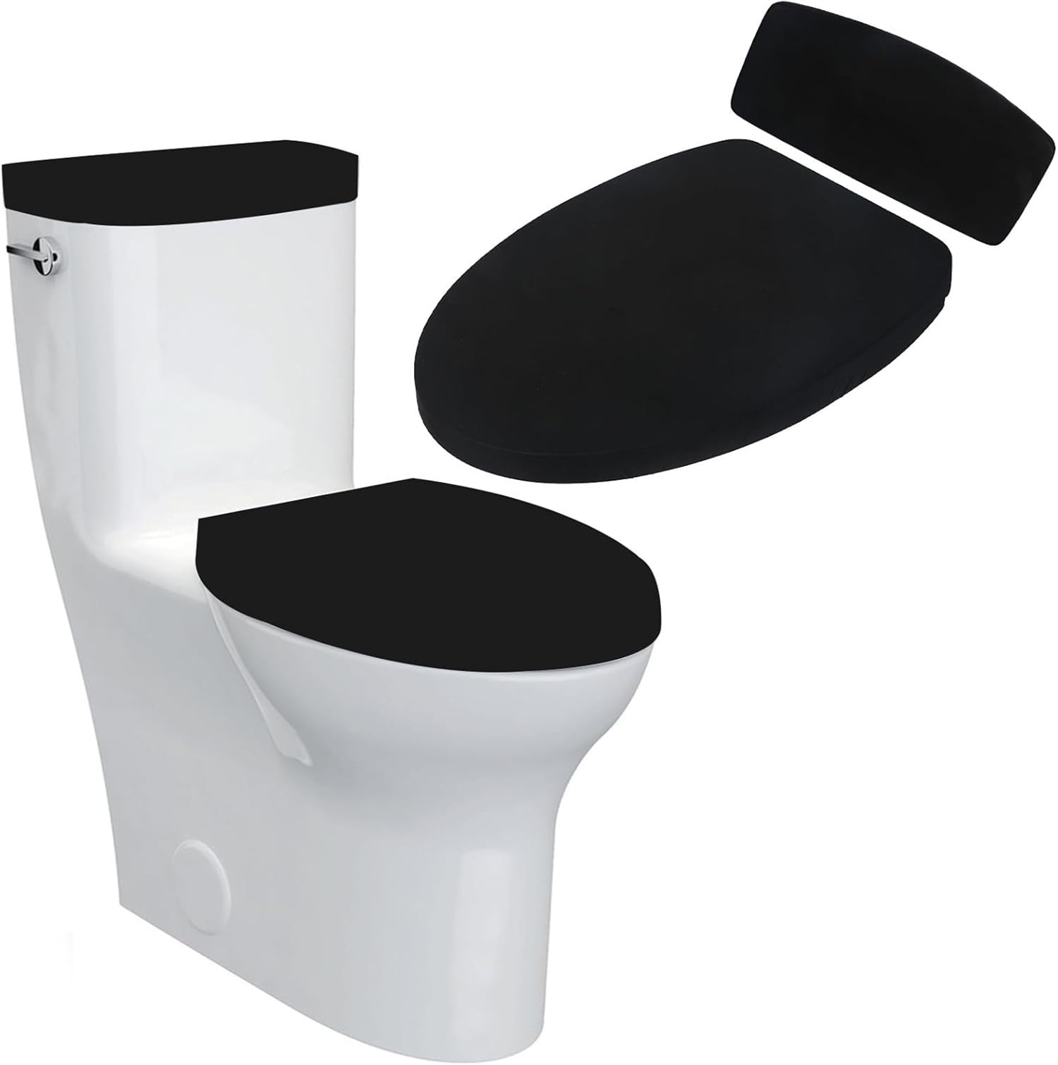 2 Pcs Toilet Lid Cover and Toilet Tank Lid Cover Happon Replacement Toilet Cover with Elastic Bottom Toilet Tank Cover Sets for Bathroom Stain Resistant Toilet Lid Tank Lid Dust Cover Black Walmart